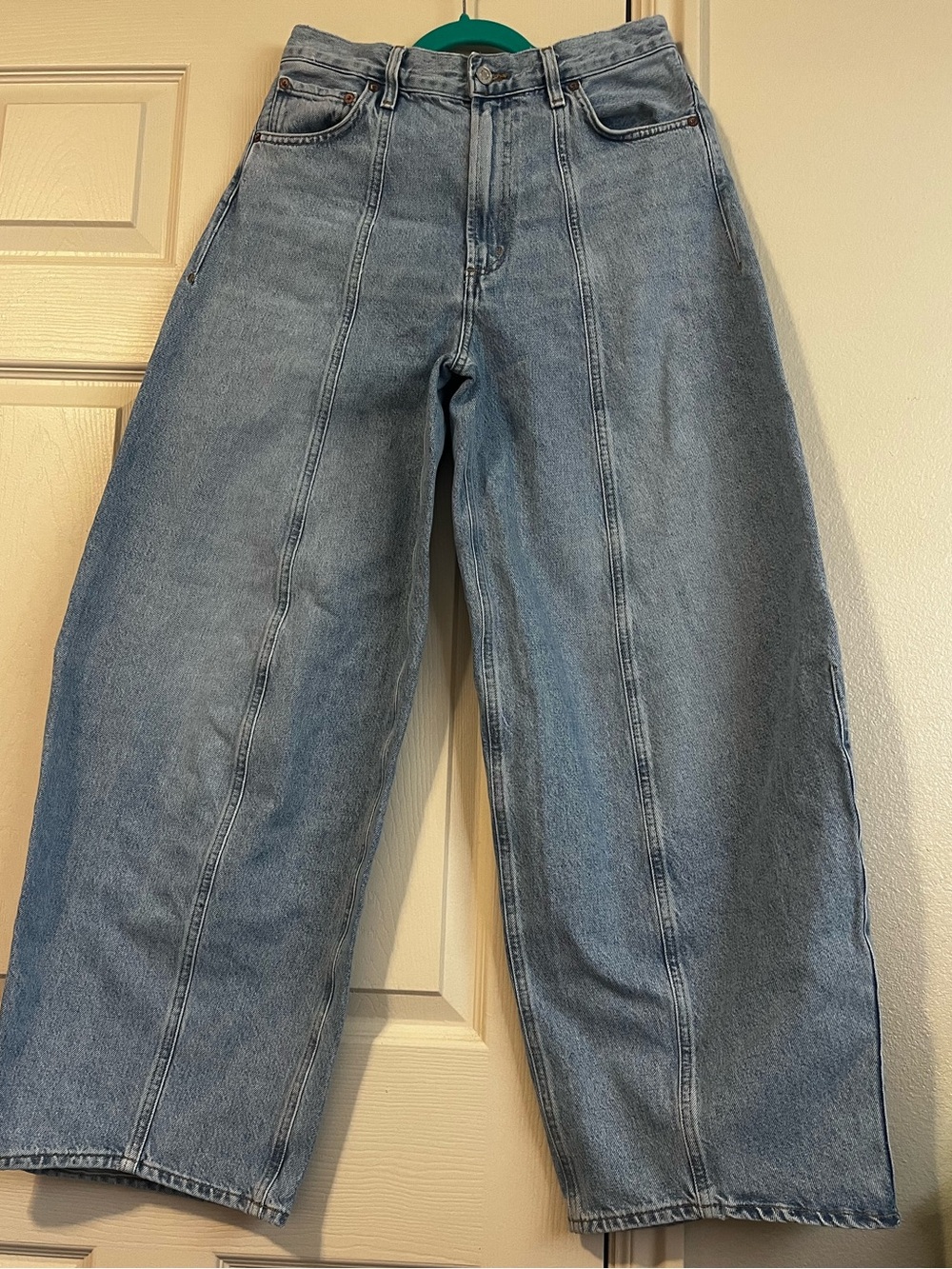 AGOLDE Kristen High-Rise Barrel Jeans in Light Blue Women’s Size 27 - Picture 4 of 10